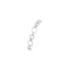 Silver 8.7mm Handmade Double Oval & Round Textured Chain Bracelet