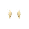 9CT Two Tone Yellow & White Gold Leaf Design Peg & Clip Earrings