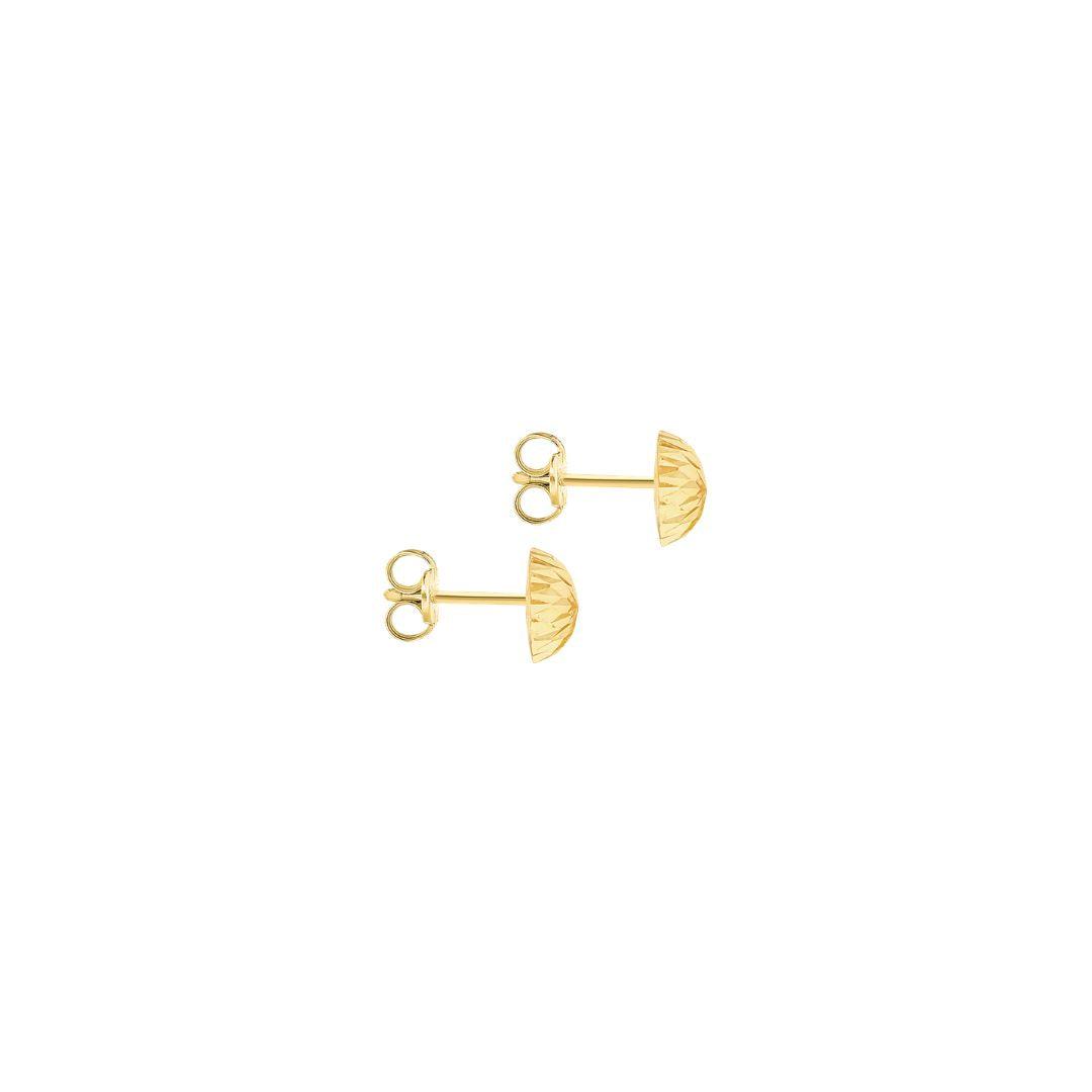 9ct Yellow Gold Diamond‑Cut Stud Earrings