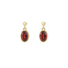9CT Yellow Gold Oval Garnet Drop Earrings 6x4mm