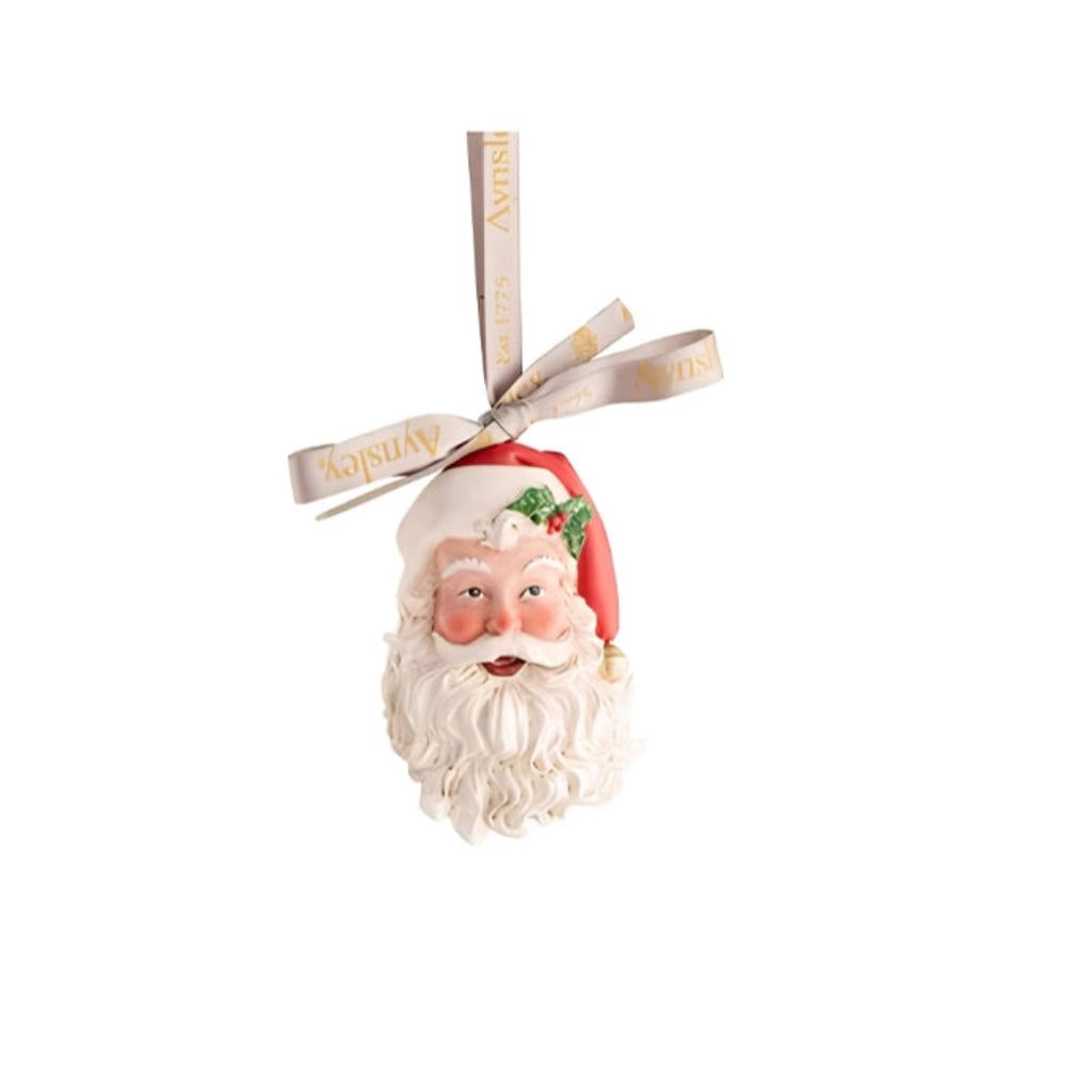 Aynsley smiling Santa ornament