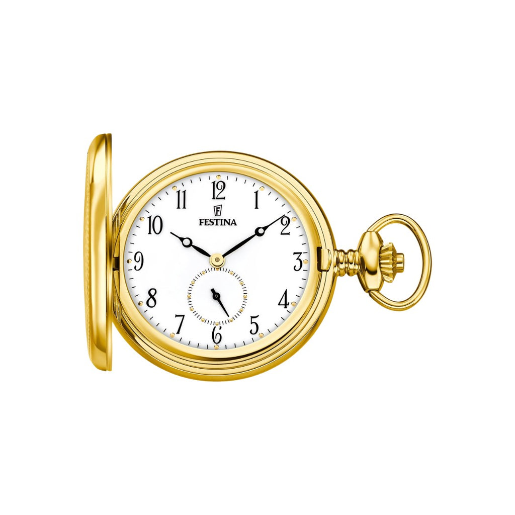 Festina Gold-Tone Pocket Watch with Small Seconds Dial