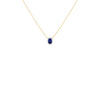 9ct Yellow Gold Lab Created Sapphire & Diamond Cluster Necklace
