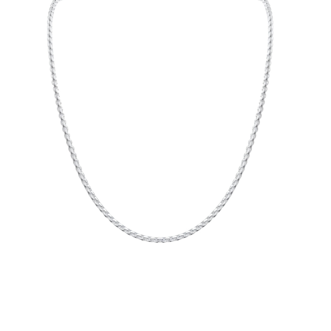 Silver 3mm Rounded Box Belcher Chain