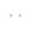 9CT White Gold Oval Cubic Zirconia Rubover Stud Earrings 6x4mm