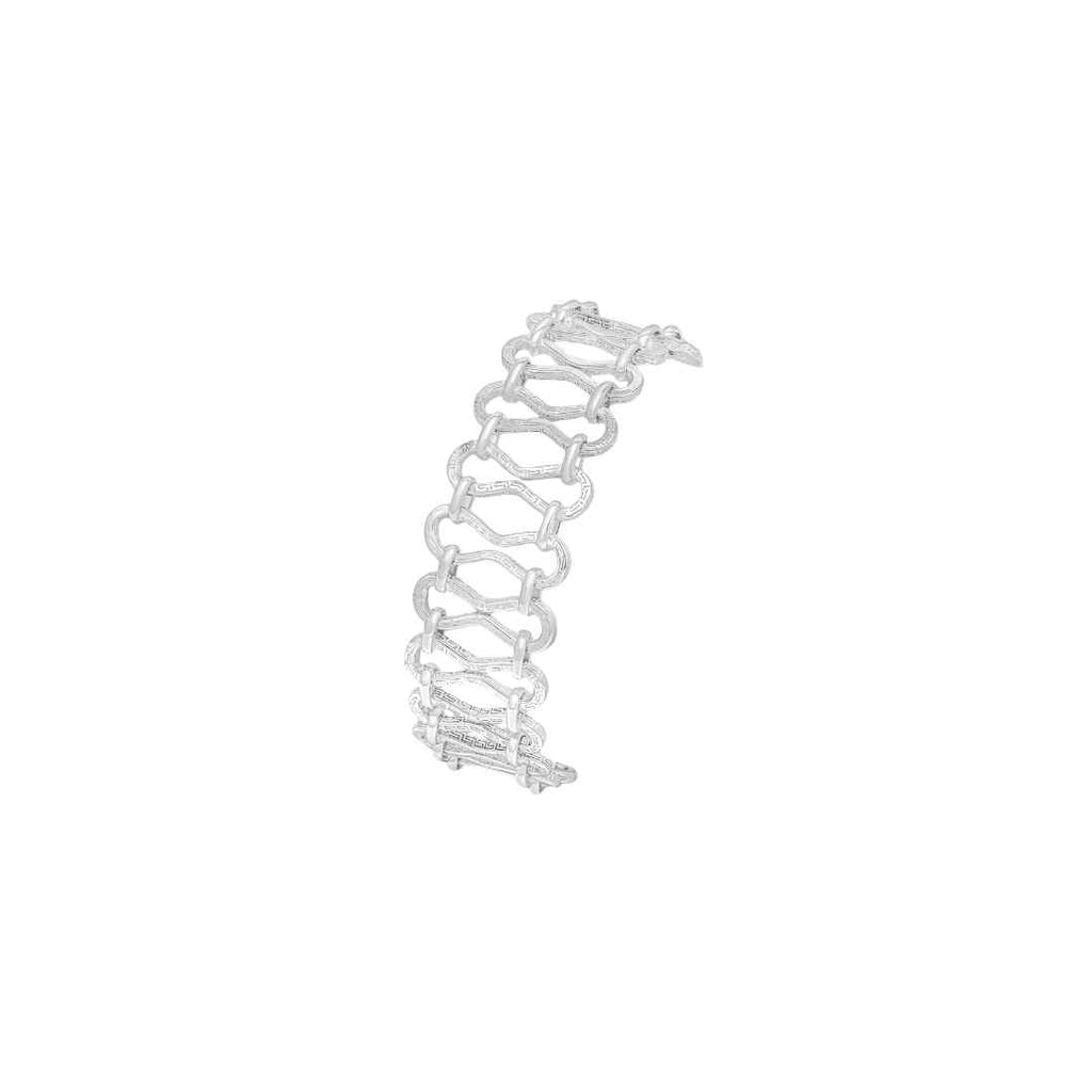 Silver Handmade Vertical Figure 8 Chain Bracelet