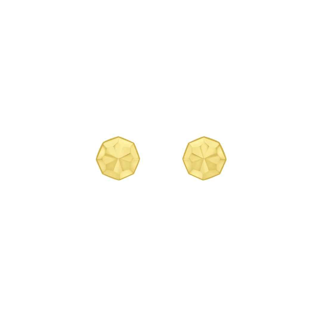 9ct Yellow Gold Diamond‑Cut Geometric Stud Earrings