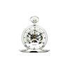 Dalton Silver-Tone Skeleton Pocket Watch with Multifunction Dial