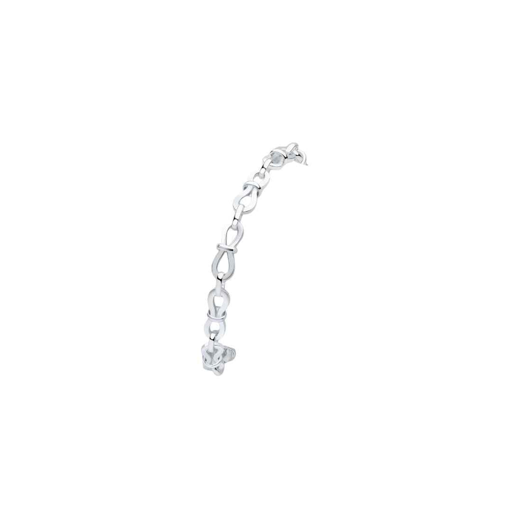 Silver 6mm Handmade Pinched Infinity Chain Bracelet