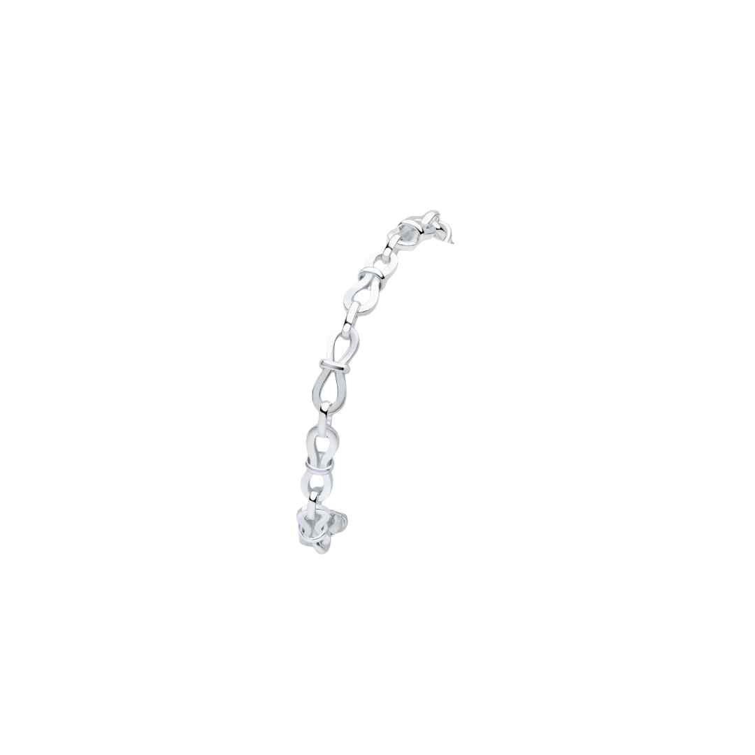 Silver 6mm Handmade Pinched Infinity Chain Bracelet
