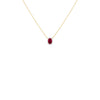 9ct Yellow Gold Lab Created Ruby & Diamond Cluster Necklace