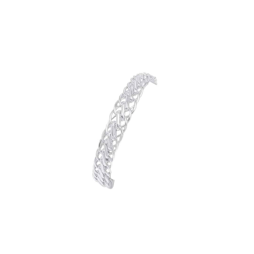 Silver 9mm Handmade Flat Spiga Chain Bracelet