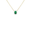 9ct Yellow Gold Lab Created Emerald & Diamond Cluster Necklace