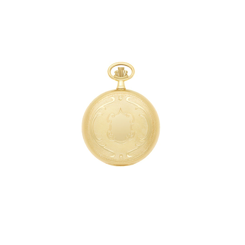 Dalton Gold-Tone Engraved Pocket Watch with Roman Numeral Dial