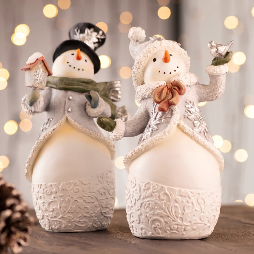 Aynsley Christmas Pair  of  snowmen Figurines