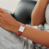 Amalys Lou Orange Strap Watch – White Dial with Leather Band