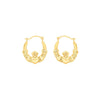 9ct Yellow Gold Claddagh‑Style Creole Earrings