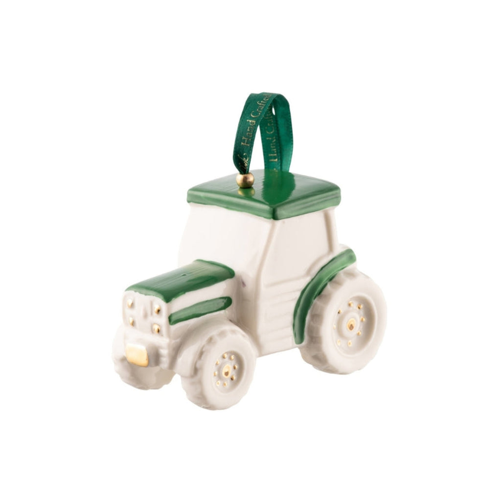 Belleek Green Tractor Ornament