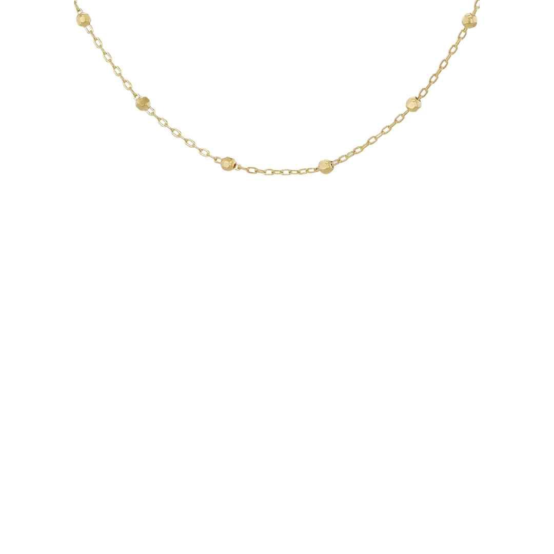 9ct Yellow Gold Fancy Beaded Chain – 41cm