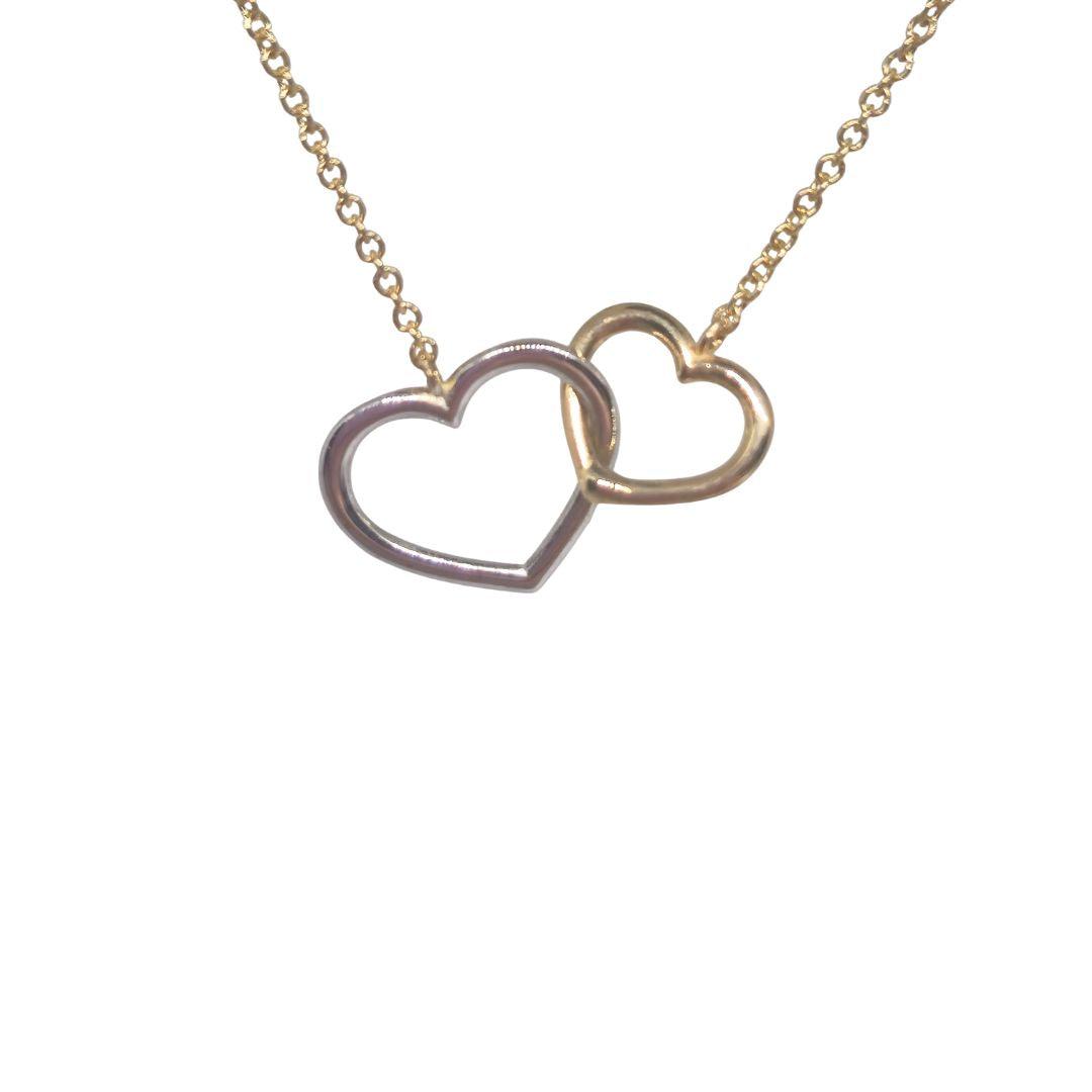 Two-Tone Interlocking Hearts Pendant – 9ct Gold