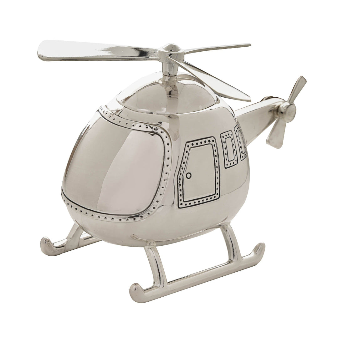 Silver Plated Helicopter Money Box