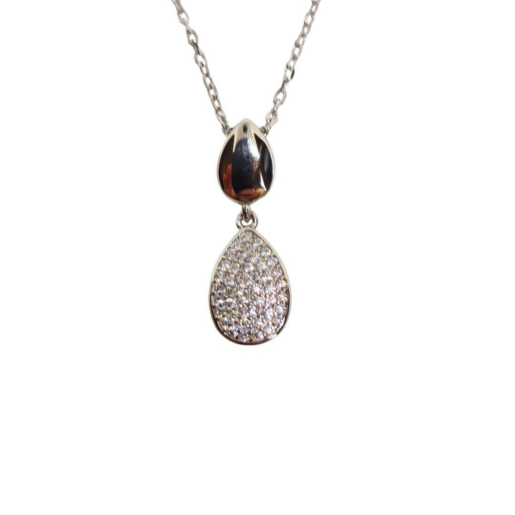 Celeste Sterling Silver Teardrop Pendant – Silver