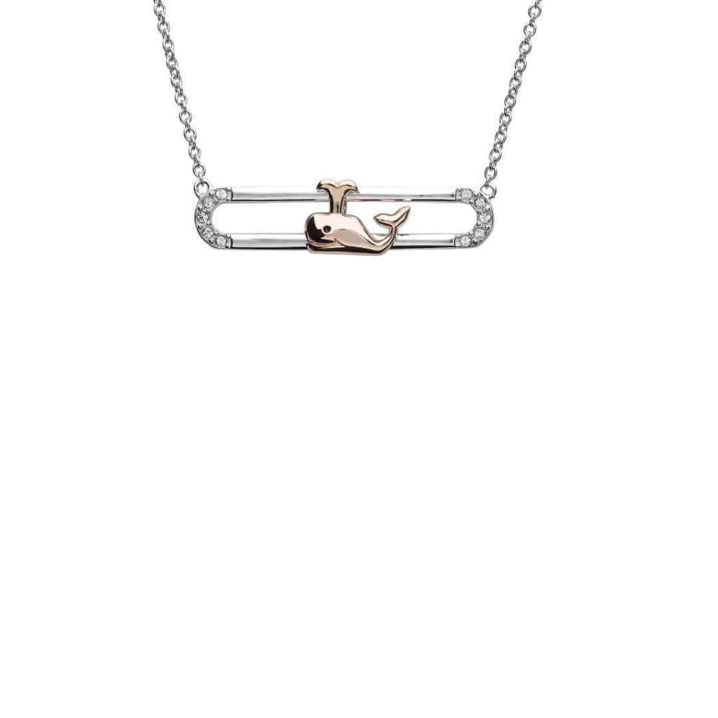 Whale Slider Necklace – Sterling Silver - Rose Gold Plated