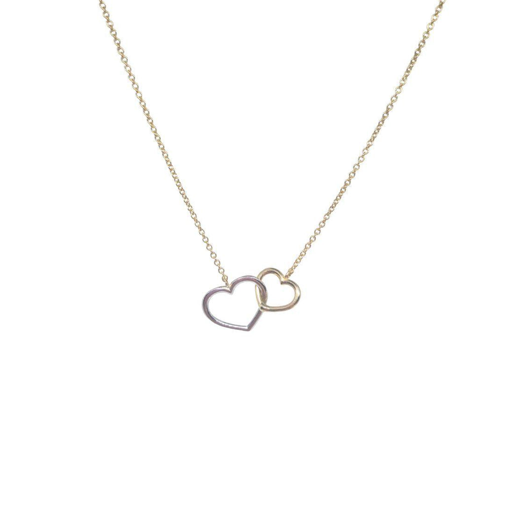 Two-Tone Interlocking Hearts Pendant – 9ct Gold