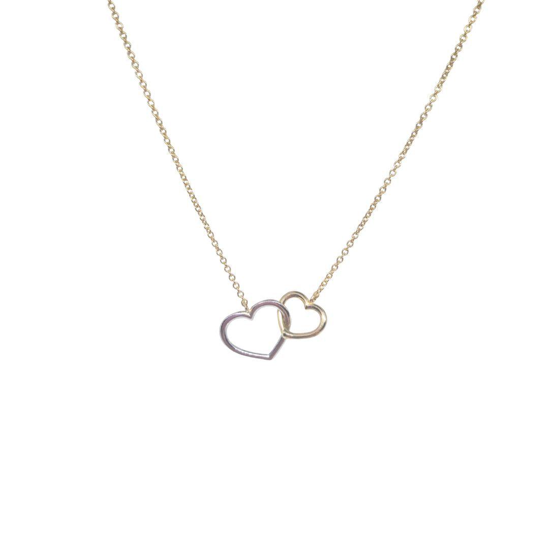 Two-Tone Interlocking Hearts Pendant – 9ct Gold