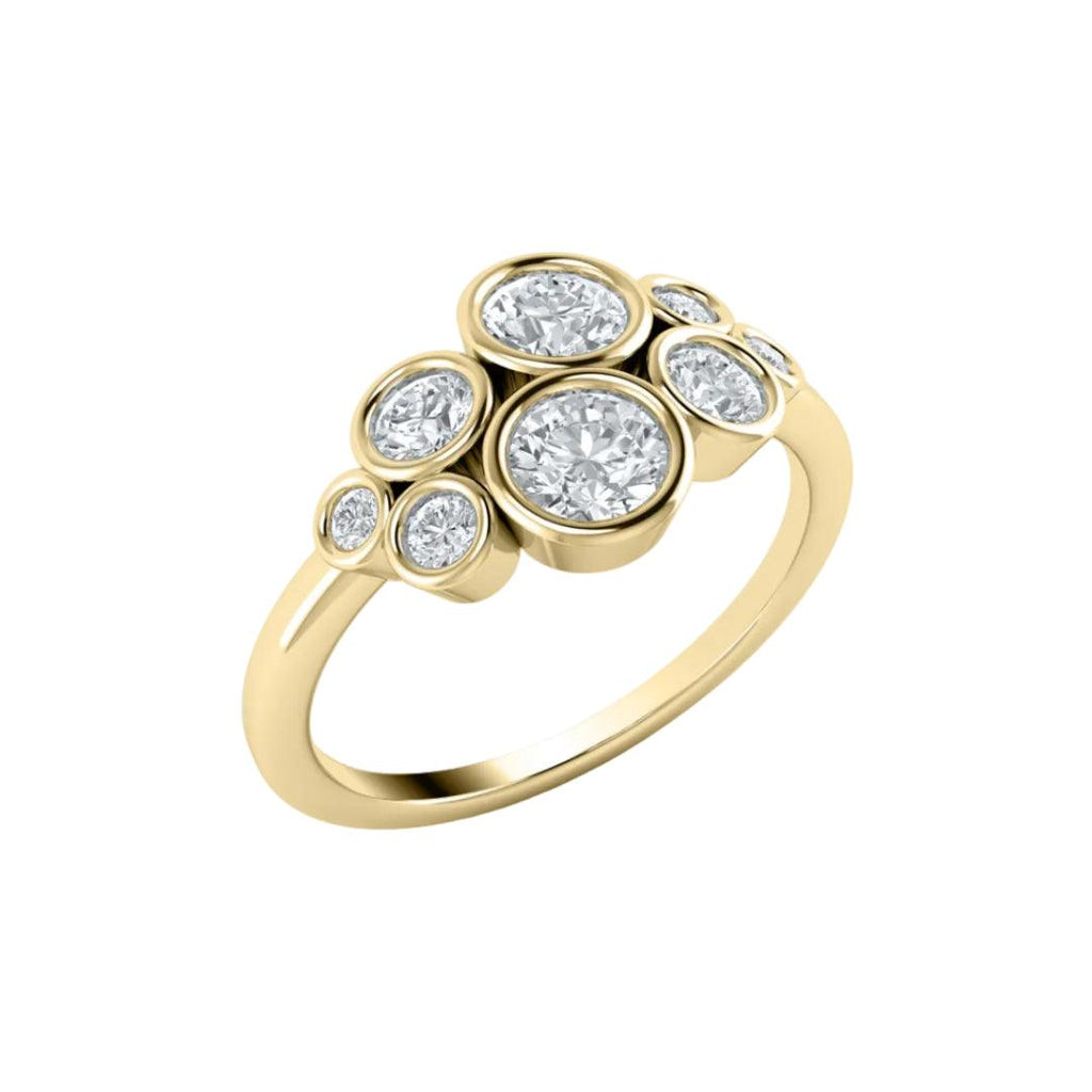 Bubble Collection – 9ct Yellow Gold Various‑Sized Natural Diamond Ring