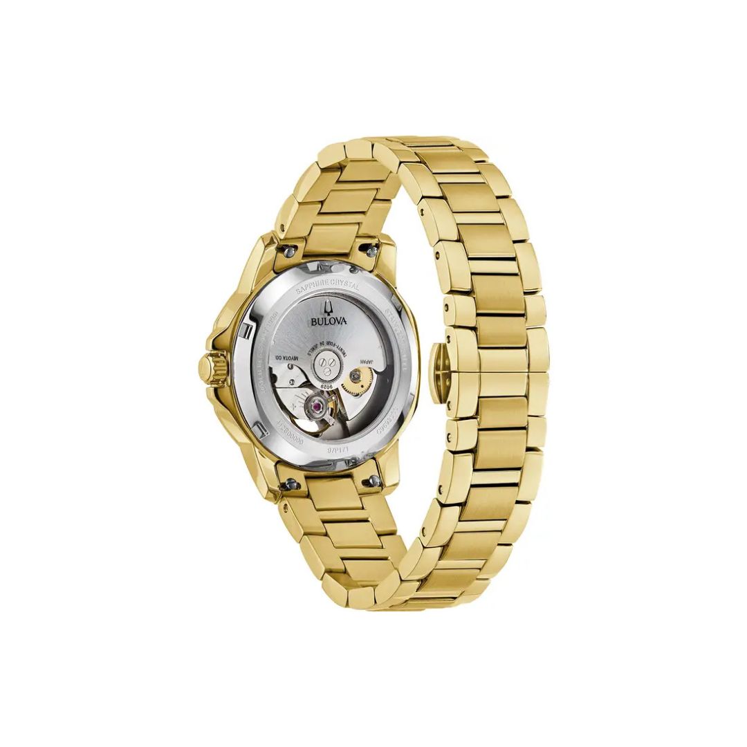 Bulova Marine Star Automatic – Black Mother of Pearl Dial & Gold Tone Bracelet