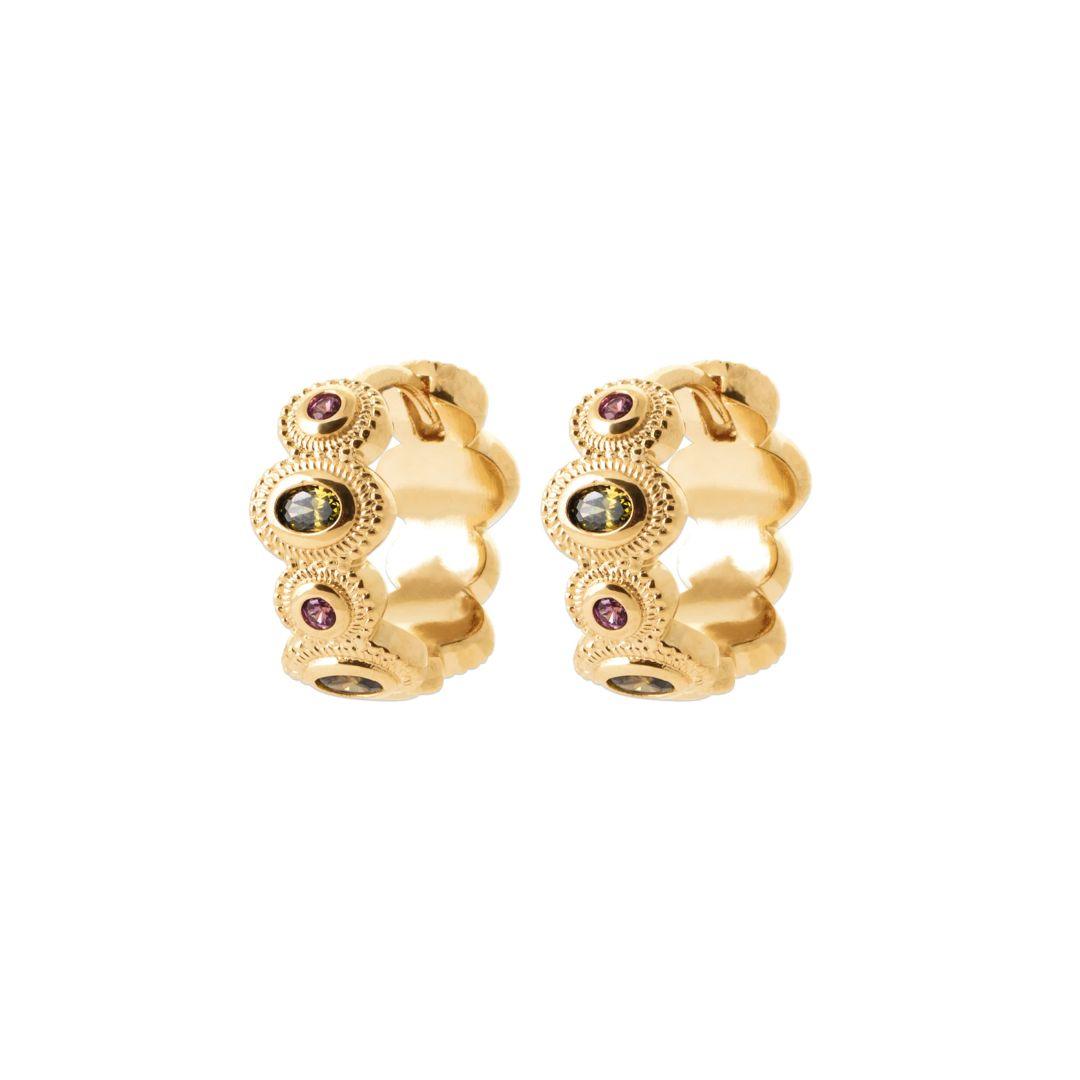 Burren "Jasmine Huggie Hoops" – Gold