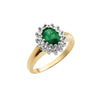 9ct Yellow & White Gold Emerald Cluster Ring
