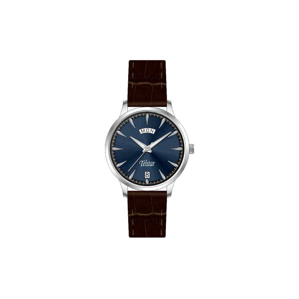 Telstar Gents Blue Dial Day/Date Watch