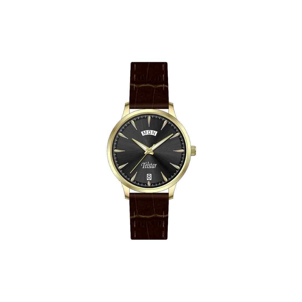Telstar Gents Gold & Black Day/Date Watch