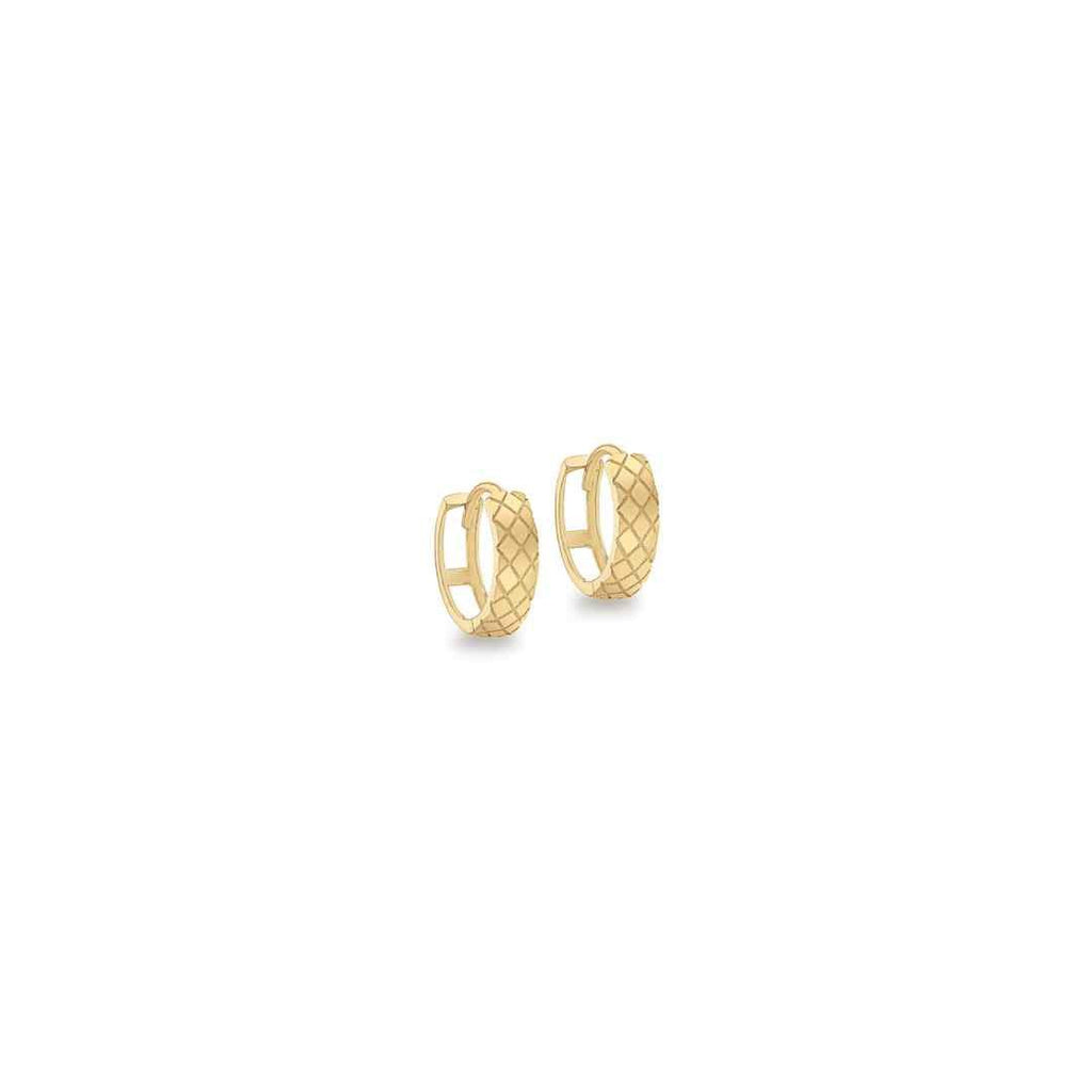 9ct Yellow Gold Diamond‑Cut Creole Earrings