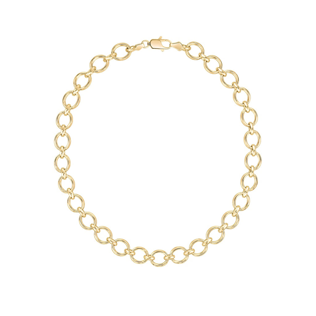 9CT Yellow Gold Handmade 10mm Fancy Oval Chain
