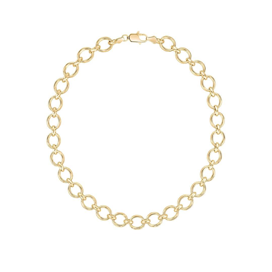 9CT Yellow Gold Handmade 10mm Fancy Oval Chain