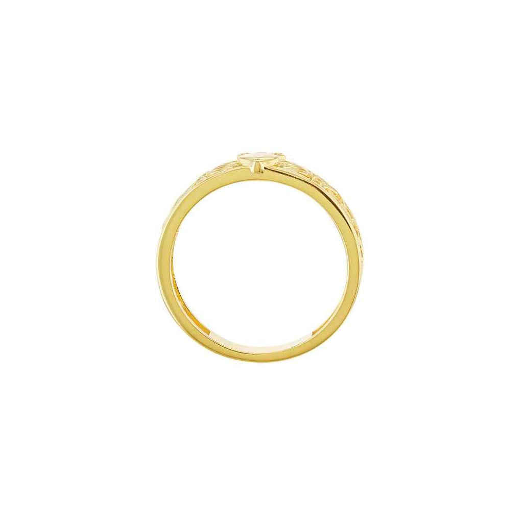 Sterling Silver Gold‑Plated Claddagh Band Ring