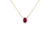 9ct Yellow Gold Lab Created Ruby & Diamond Cluster Necklace