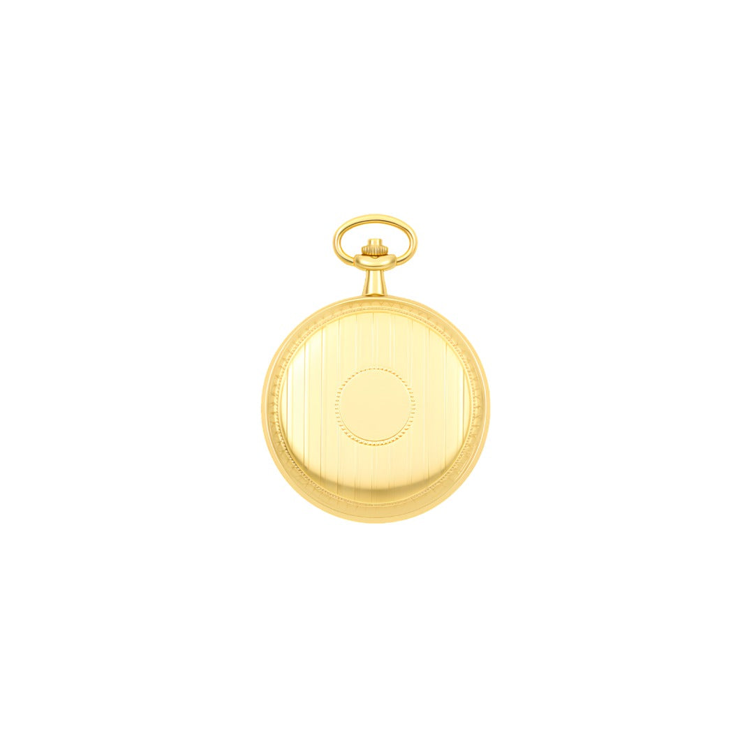 Dalton Gold-Tone Engraved Pocket Watch with Roman Numeral Dial
