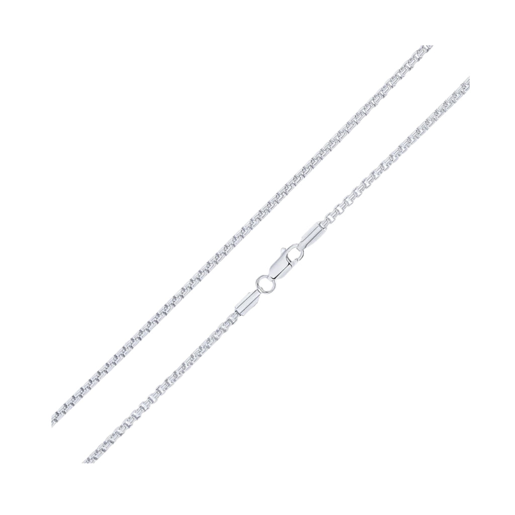 Silver 2.5mm Rounded Box Belcher Chain