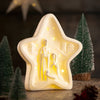 Belleek star Nativity LED
