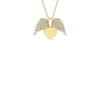 Sterling Silver Gold Plated CZ Open Wing Heart Pendant