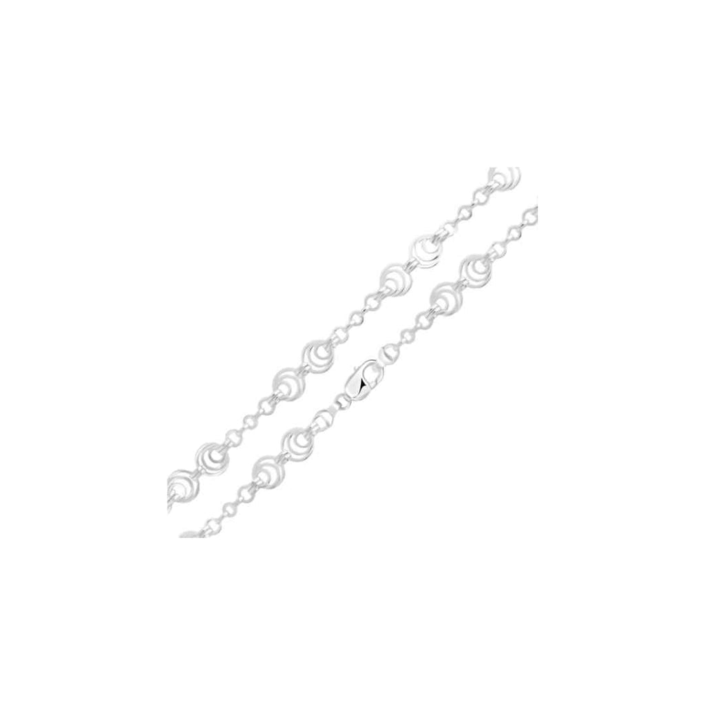 Silver 14.5mm Handmade Linked Circles Chain Bracelet