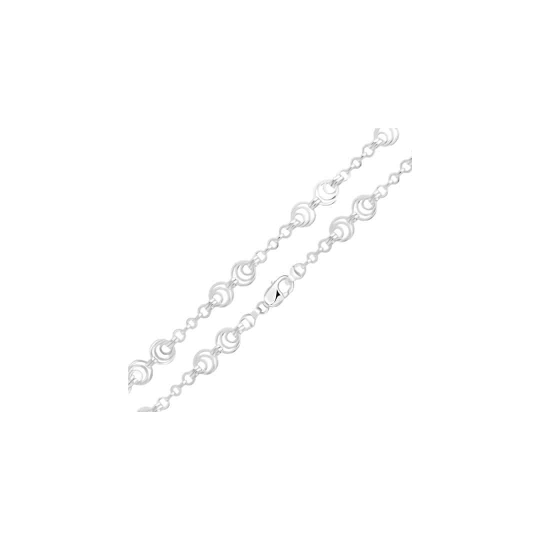 Silver 14.5mm Handmade Linked Circles Chain Bracelet