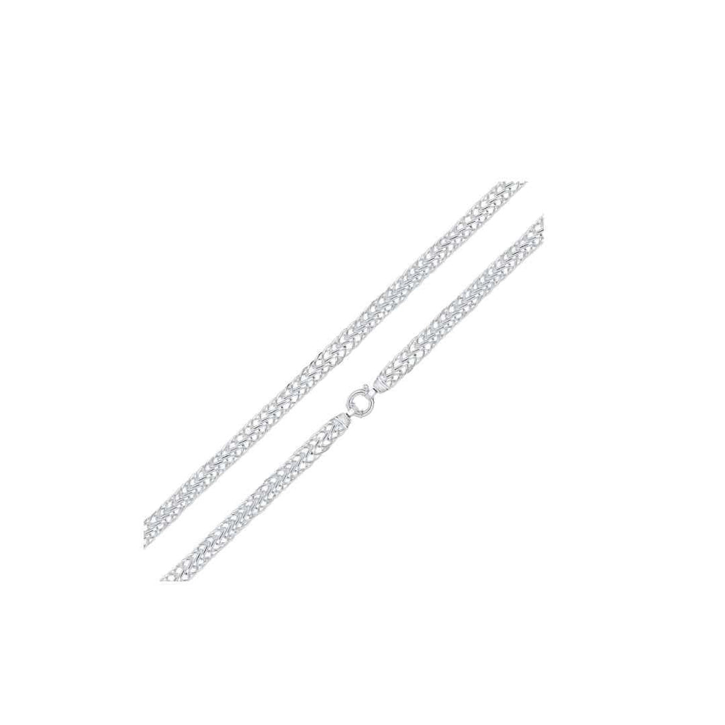 Silver 9mm Handmade Flat Spiga Chain Bracelet