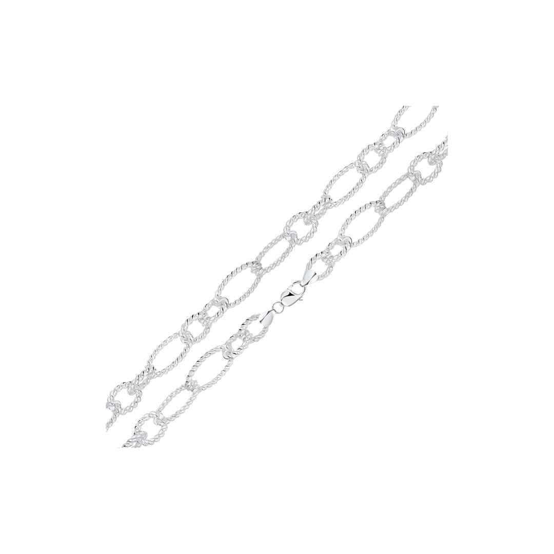 Silver 18mm Handmade Fancy Twist Chain Bracelet