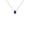 9ct Yellow Gold Lab Created Sapphire & Diamond Cluster Necklace