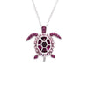 February Turtle Birthstone Pendant – Sterling Silver
